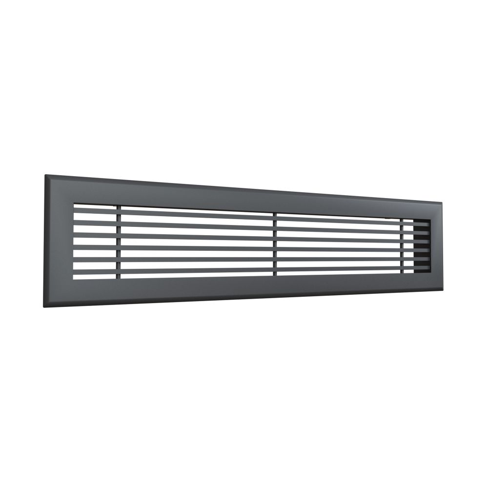 Baillindustrie - Grille soufflage linéaire ailettes fixes Anthracite - Dimensions grilles GSL600X150AN